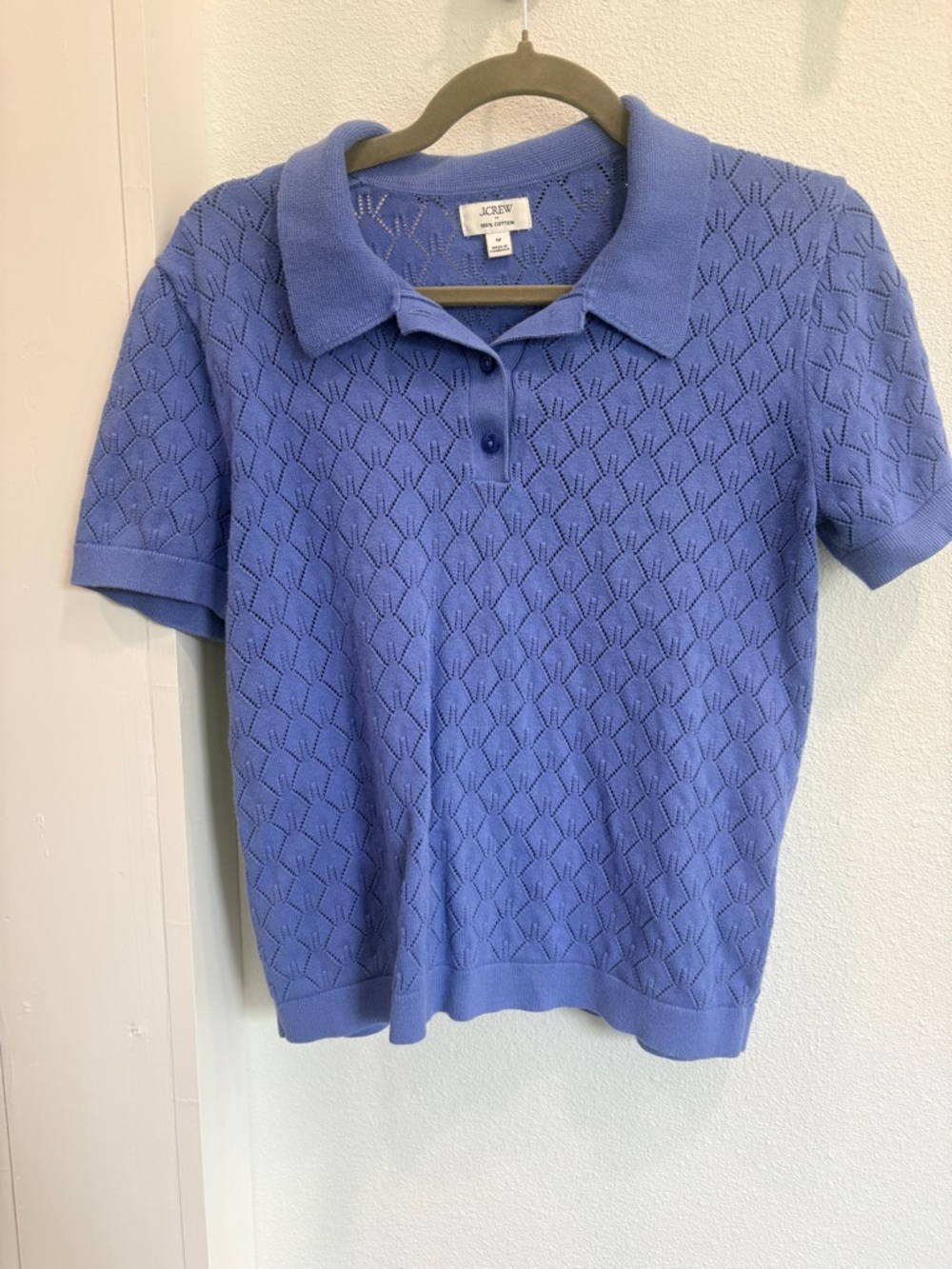 J. Crew Perforated Knit Polo - Lavender Blue